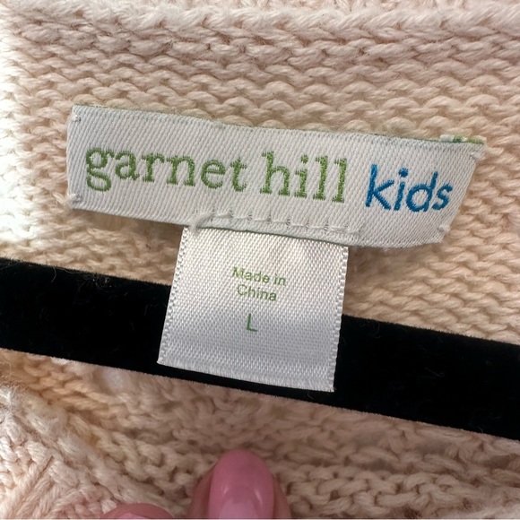 Garnet Hill Kids Poncho Cream Crochet Large Organic Cotton Boho Fringe Western - Picture 3 of 10